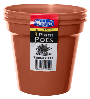 Whitefurze 3pc 6Inch/150mm Plant Pots Whitefurze 3pc 6Inch/150mm Plant Pots